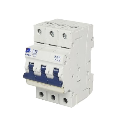 INTERRUPTOR TERMOMAGNETICO 3X10A 10KA 240/415V TIPO C DIN CSMB3C10 CONTROL SWITCHGEAR