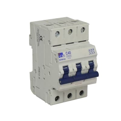 INTERRUPTOR TERMOMAGNETICO 3X40A 10KA 240/415V TIPO C DIN CSMBS3C40 CONTROL SWITCHGEAR