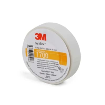 CINTA AISLANTE VINILICA TEMFLEX 1700 3/4''X18MTS BLANCO XA009205601 3M PERU