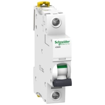INTERRUPTOR TERMOMAGNETICO 1X6A 20/10/3KA 127/230/415V TIPO C IC60N DIN A9F74106 SCHNEIDER ELECTRIC