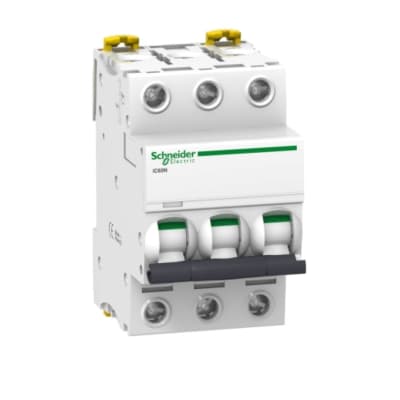 INTERRUPTOR TERMOMAGNETICO 3X6A 20/10/6KA 240/400/440V TIPO C IC60N DIN A9F74306 SCHNEIDER ELECTRIC