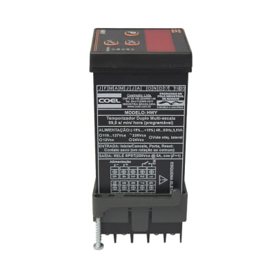 TEMPORIZADOR DIGITAL SEG/MIN/HR 100-220VAC 48X48MM 60HZ HWY 220VCA COEL