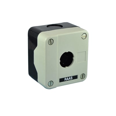 CAJA VACIA D/TERMOPLASTICO PARA PULSADOR DE 1 ORIFICIO 22MM IP65 RC-1P TC