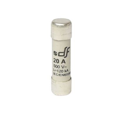 FUSIBLE CARTUCHO 10X38MM INDICADOR GL 20A 500VAC 120KA 420020 DF