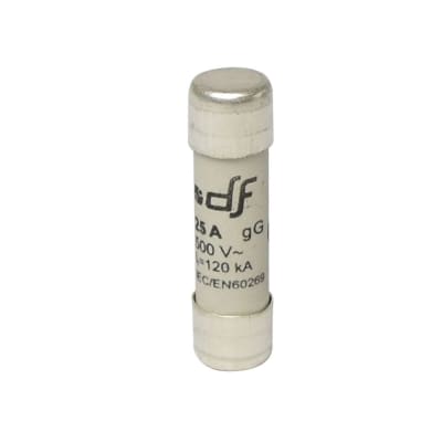 FUSIBLE CARTUCHO 10X38MM S/INDICADOR GL 25A 500VAC 120KA 420025 DF