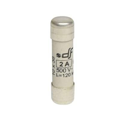 FUSIBLE CARTUCHO 10X38MM INDICADOR GG 2A 500VAC 120KA 420002 DF