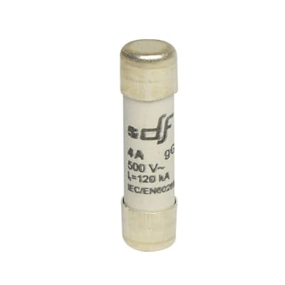 FUSIBLE CARTUCHO 10X38MM INDICADOR GG 4A 500VAC 120KA 420004 DF