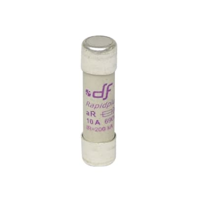 FUSIBLE CARTUCHO 10X38MM ULTRA RAPIDO 10A 600VAC 100KA AR 491125 DF
