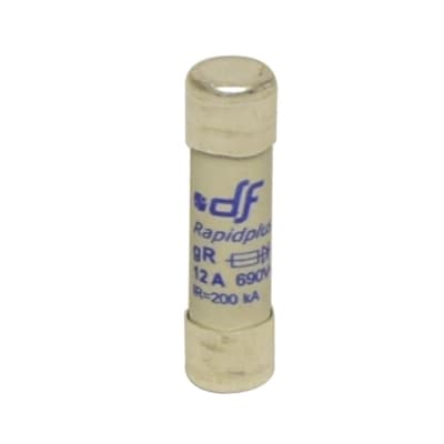 FUSIBLE CARTUCHO 10X38MM ULTRA RAPIDO 12A 600VAC 100KA GR 492007 DF