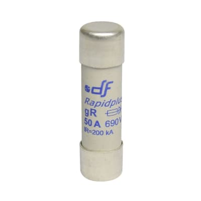 FUSIBLE CARTUCHO 14X51MM ULTRA RAPIDO 50A 600VAC 100KA GR 492024 DF
