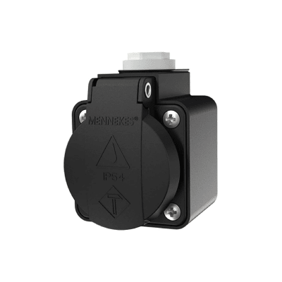 TOMA VISIBLE SCHUKO NEGRO 16AMP 2P+T 250V IP54 MENNEKES