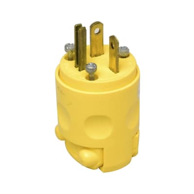 ENCHUFE PLANO 2X20A+T 125/250V NEMA 5-20P PVC AMARILLO 520PV LEVITON
