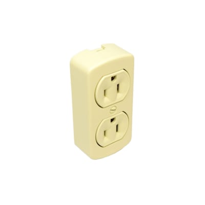 TOMACORRIENTE DOBLE 2X15A+T USO RESIDENCIAL NEMA 5-15R MARFIL 91-I LEVITON