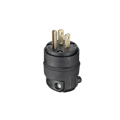 ENCHUFE PLANO 2X15A+T 125/250V NEMA 5-15P CAUCHO NEGRO 515PR LEVITON