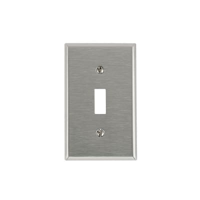 PLACA PARA 1 INTERRUPTOR PALANCA DE METAL ACERO INOXIDABLE 84001 LEVITON