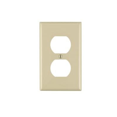 PLACA PARA TOMACORRIENTE DOBLE DE NYLON MARFIL 80703-I LEVITON