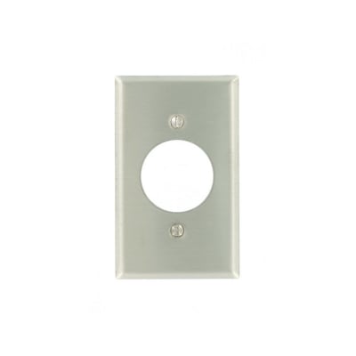 PLACA PARA TOMACORRIENTE SIMPLE DE ACERO INOXIDABLE 1.60 20/30A 84020-40 LEVITON