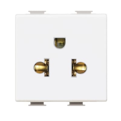 TOMACORRIENTE UNIVERSAL 2X16A+T 250V 2 MODULOS BLANCO MATIX AM5025T BTICINO