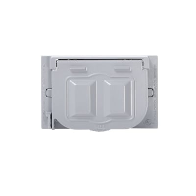 PLACA HERMETICA HORIZONTAL P/TOMACORRIENTE DOBLE ALUMINIO WM1H-GY LEVITON