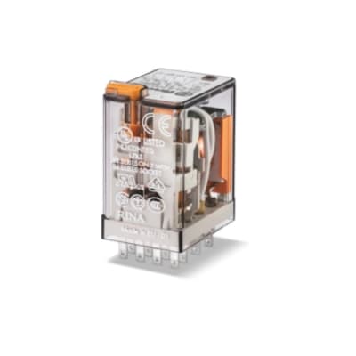 RELE ENCHUFABLE DE 14 PINES 7A 120VAC CON 4 CONTACTOS NA Y 4 NC INDICADOR MECA 553481200040 FINDER