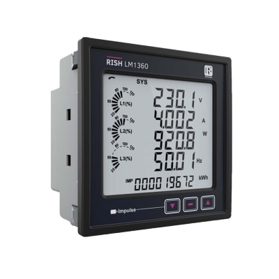 MEDIDOR MULTIFUNCION TRIFASICO 96X96MM CLASE 0.5S 31TH USB 8MB RS485 RISH LM 1360 RISHABH