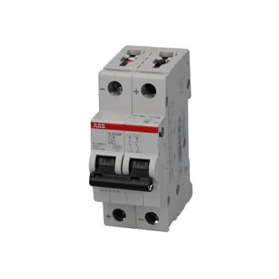 INTERRUPTOR TERMOMAGNETICO 2X6A 25/10KA 220DC/440AC/DC TIPO C DIN 2CDS272061R0064 ABB