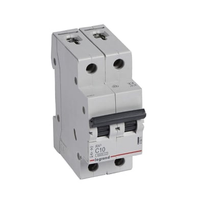 INTERRUPTOR TERMOMAGNETICO 2X10A 10/6KA 230/440V TIPO C DIN RX3 419871 LEGRAND