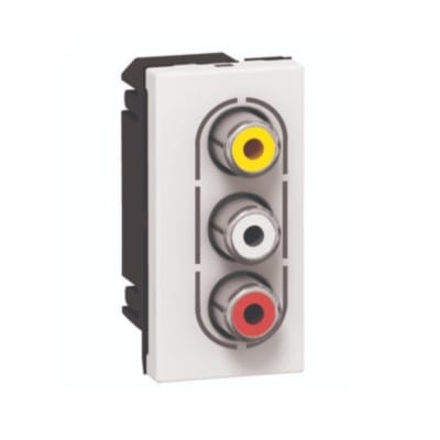 TOMA DE AUDIO-VIDEO CON 3 CONTACTOS RCA 1 MODULO MOSAIC 78754 LEGRAND