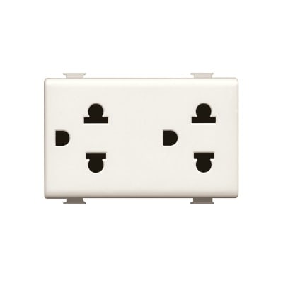 TOMACORRIENTE UNIVERSAL DÚPLEX 2X16A+T 250V MARFIL MATIX A5025D BTICINO