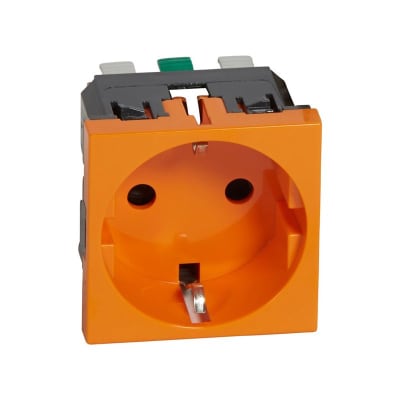 TOMACORRIENTE P/EMPOTRAR SCHUKO 2X16A+T 250V 2 MODULOS NARANJA MOSAIC 77217 LEGRAND