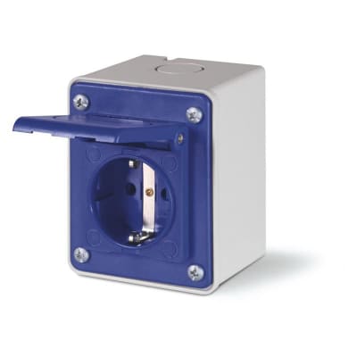 TOMACORRIENTE P/ADOSAR SCHUKO 2X16A+T 250V UNEL 70X87MM IP54 570.4162 SCAME