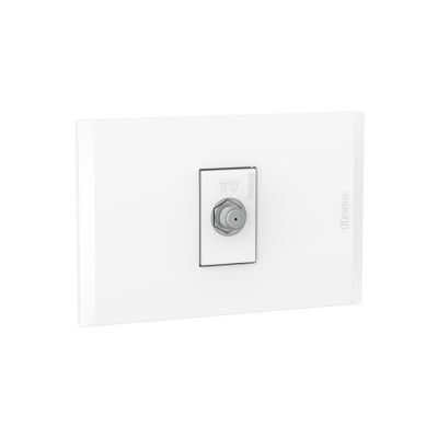TOMA COAXIAL TV TIPO F BLANCO C/PLACA BLANCA MODUS STYLE AH2152E1B BTICINO