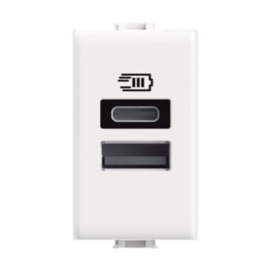 CARGADOR DOBLE USB TIPO A+A 1 MODULO 15W COLOR BLANCO MATIX AM4191AA BTICINO