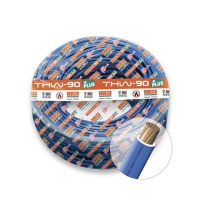 CABLE THW-90+PLUS 12AWG 750V AISLAMIENTO PVC AZUL CLASE 2 X ROLLO 10055701 INDECO