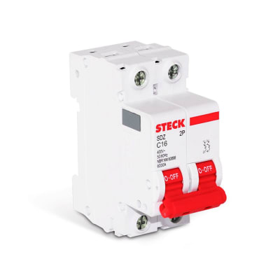 INTERRUPTOR TERMOMAGNETICO 2X10A 6KA 230/400V CURVA C DIN SDZD62C10 STECK