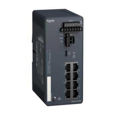 SWITCH ETHERNET ADMINISTRABLE 10/100MB 8XRJ45 12-24VDC MCSESM083F23F0 SCHNEIDER ELECTRIC