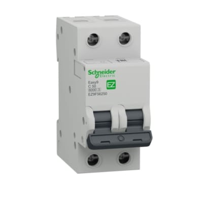 INTERRUPTOR TERMOMAGNETICO 2X50A 10KA/6KA 240/480VAC EZ9F56250 SCHNEIDER ELECTRIC