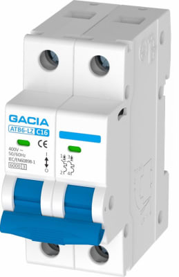 INTERRUPTOR TERMOMAGNETICO SB6LC 2X16A BLANCO PVC GACIA