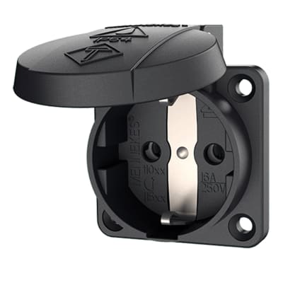 TOMA EMPOTRABLE SCHUKO NEGRO 16AMP 2P+T 250V IP54 MENNEKES