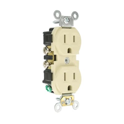 TOMACORRIENTE DOBLE 2X15A+T USO COMERCIAL NEMA 5-15R CR15-I LEVITON