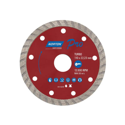DISCO DE CORTE DIAMANTADO TURBO 4 1/2''X7/8'' NORTON