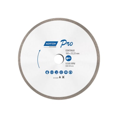 DISCO DE CORTE DIAMANTADO CONTINUO PRO 7''X7/8'' PLATA NORTON