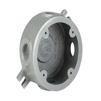CAJA REDONDA TIPO VLJX HIERRO C/4 HUBØ3/4'' NEMA 4X UL KILLARK