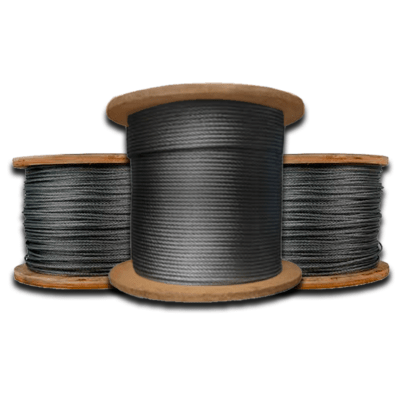 CABLE DE ACERO NEGRO TIPO BOA A/A DE 1 3/4'' 6X19 PROCEDENCIA CHINA