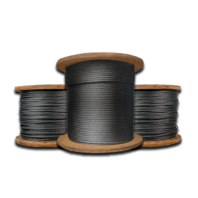 CABLE DE ACERO NEGRO TIPO COBRA A/F DE 5/16'' 6X19 PROCEDENCIA CHINA