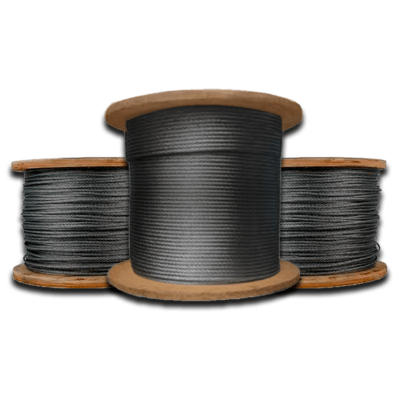 CABLE DE ACERO NEGRO TIPO COBRA A/F DE 3/8'' 6X19 PROCEDENCIA CHINA