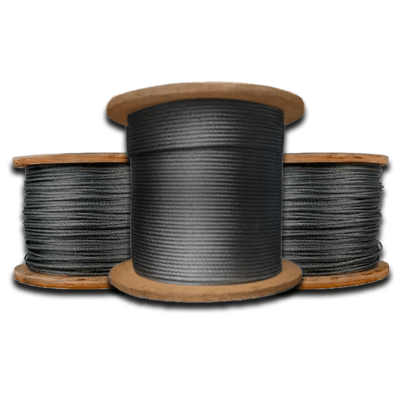 CABLE DE ACERO NEGRO TIPO COBRA A/F DE 1'' 6X19 PROCEDENCIA CHINA