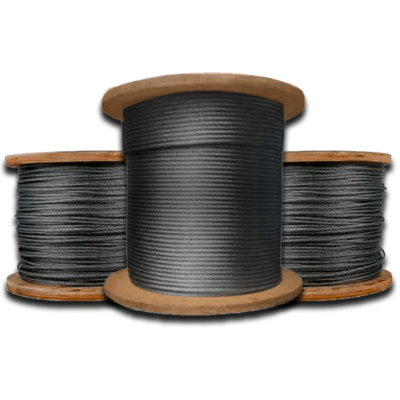 CABLE DE ACERO NEGRO TIPO COBRA A/F DE 1 1/2'' 6X19 PROCEDENCIA CHINA