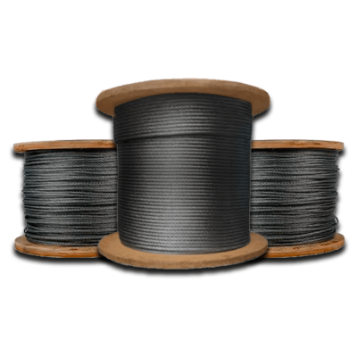 CABLE DE ACERO CASCABEL A/A DE 7/8'' 6X36 PROCEDENCIA CHINA