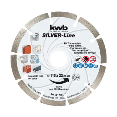 DISCO DE CORTE SEGMENTADO DIAMANTE SILVERLINE 115X22MM KWB